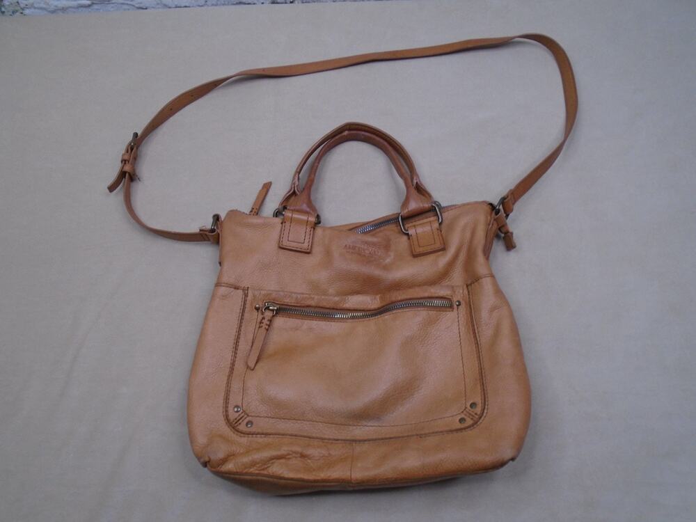 American Leather Co. Jamestown Brown Double Top Handle Shoulder Crossbody Purse